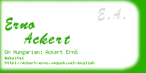 erno ackert business card