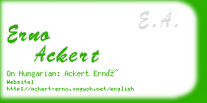 erno ackert business card